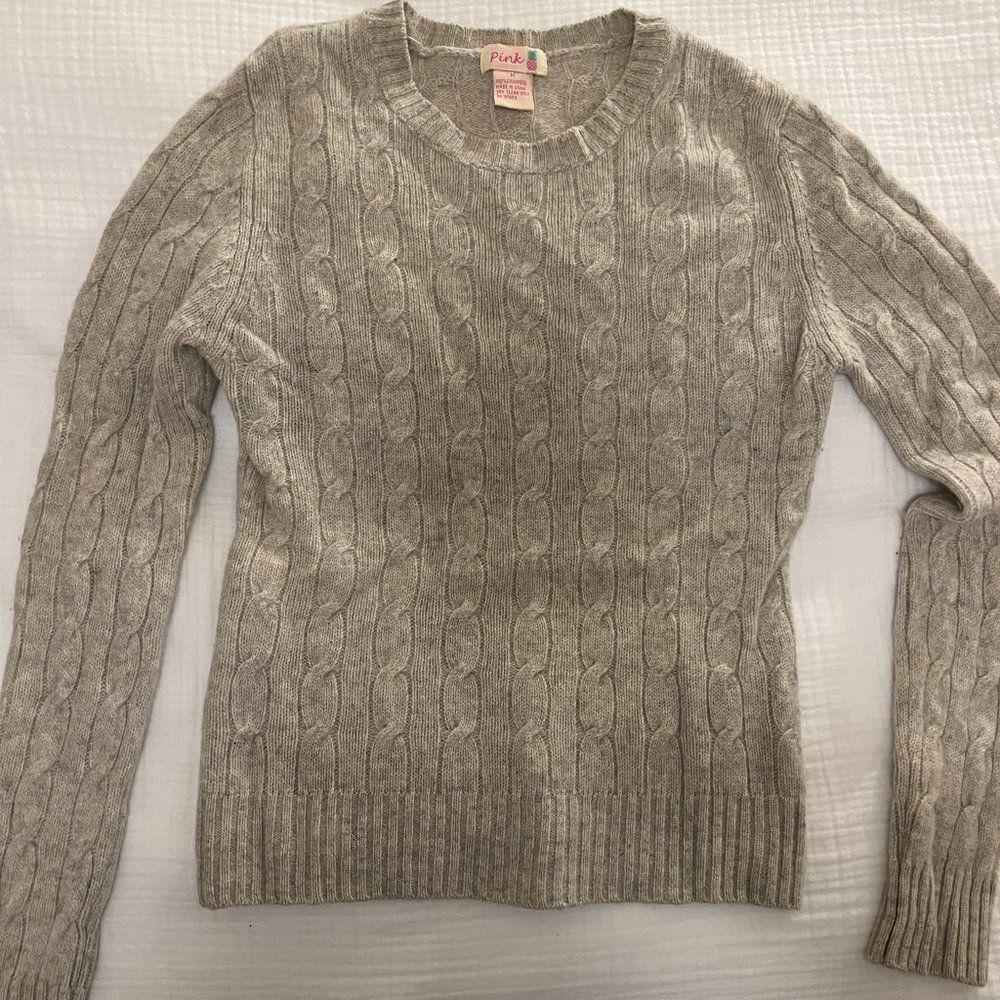 Pink Pineapple Cashmere Sweater - Grey